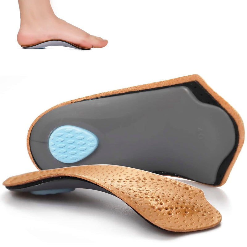 RooRuns Arch Support Insoles for Women/Men, 3/4 Plantar Fasciitis Insoles High Arch Supports Shoe Insoles for Flat Feet, Over-Pronation, Foot Pain Relief, Orthotics Heel Cushion Inserts for Running Walking, S - Image 1